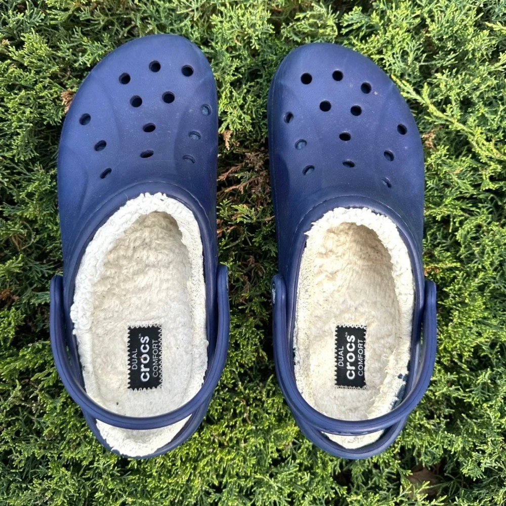 Crocs Adult Ralen Lined Clogs Men's Size 11 Blue Sandals